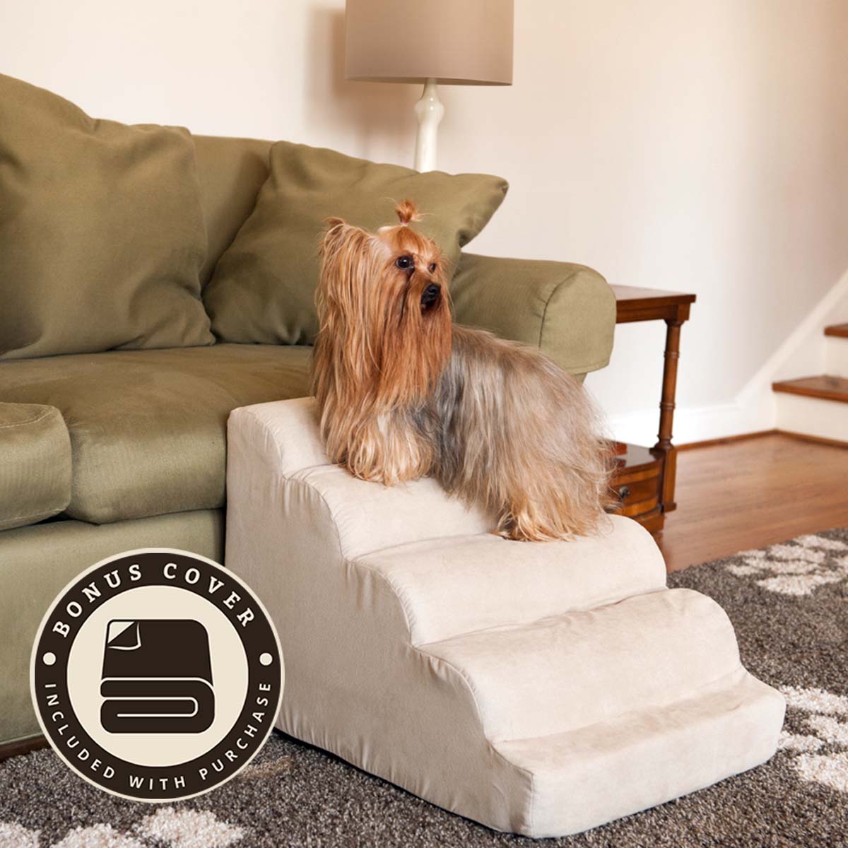 Second Product Image for Scalloped Microsuede Dog Ramp + Extra Cover