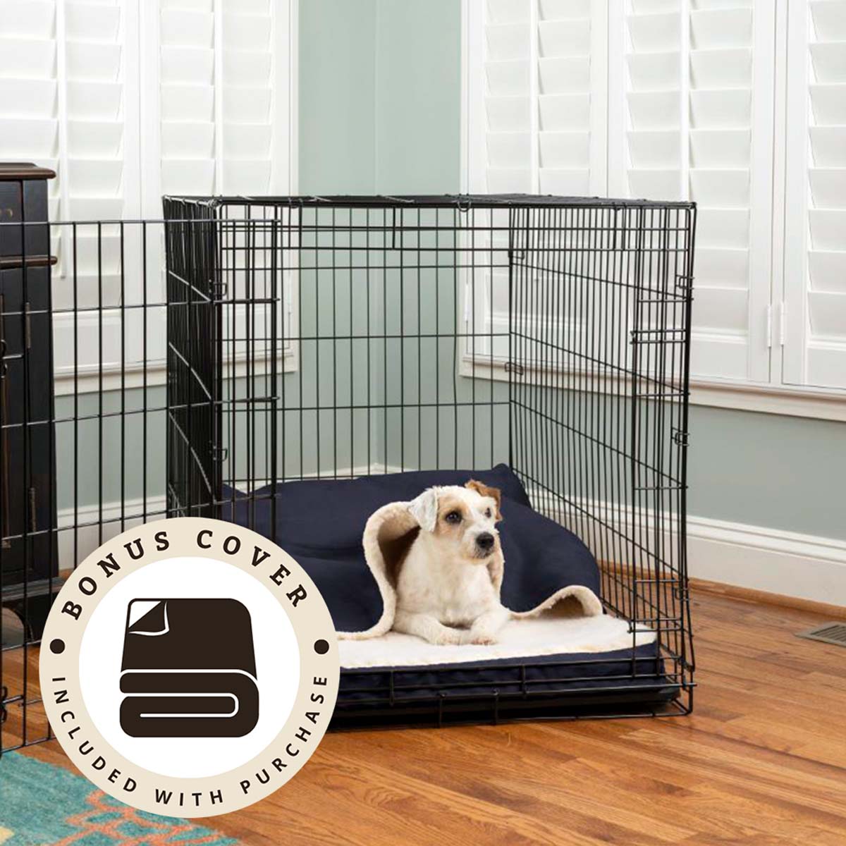 Second Product Image for Forgiveness Fully Washable Cozy Cave Crate Dog Bed + Extra Cover