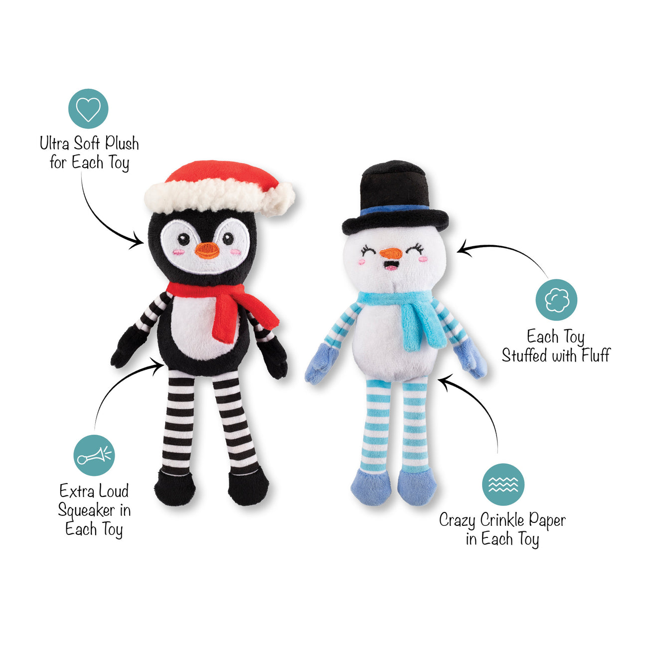 Frosty Friends Mini Winter Dog Toys 8-Pack