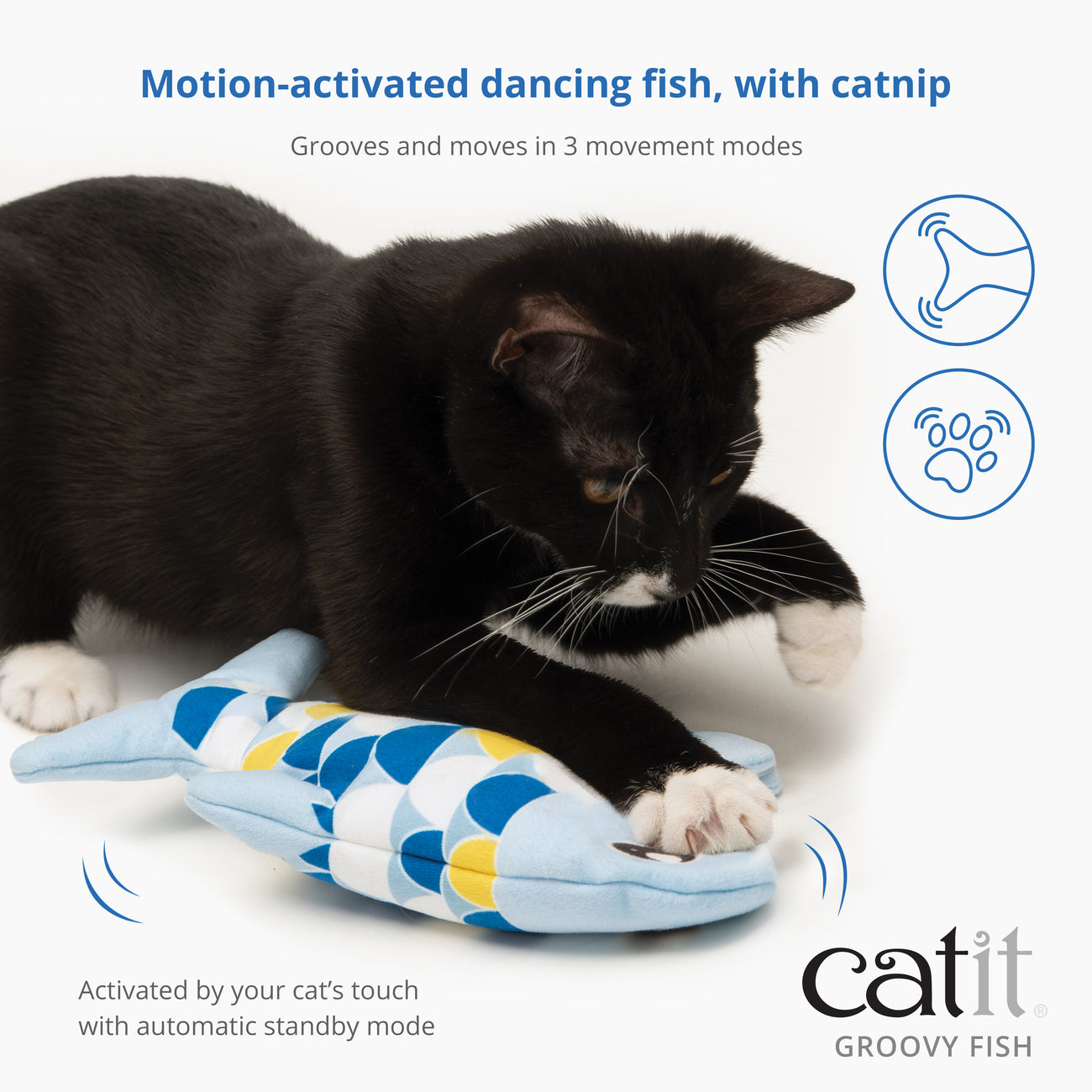 Catit Groovy Fish & Gecko 2-Piece Cat Toy Set