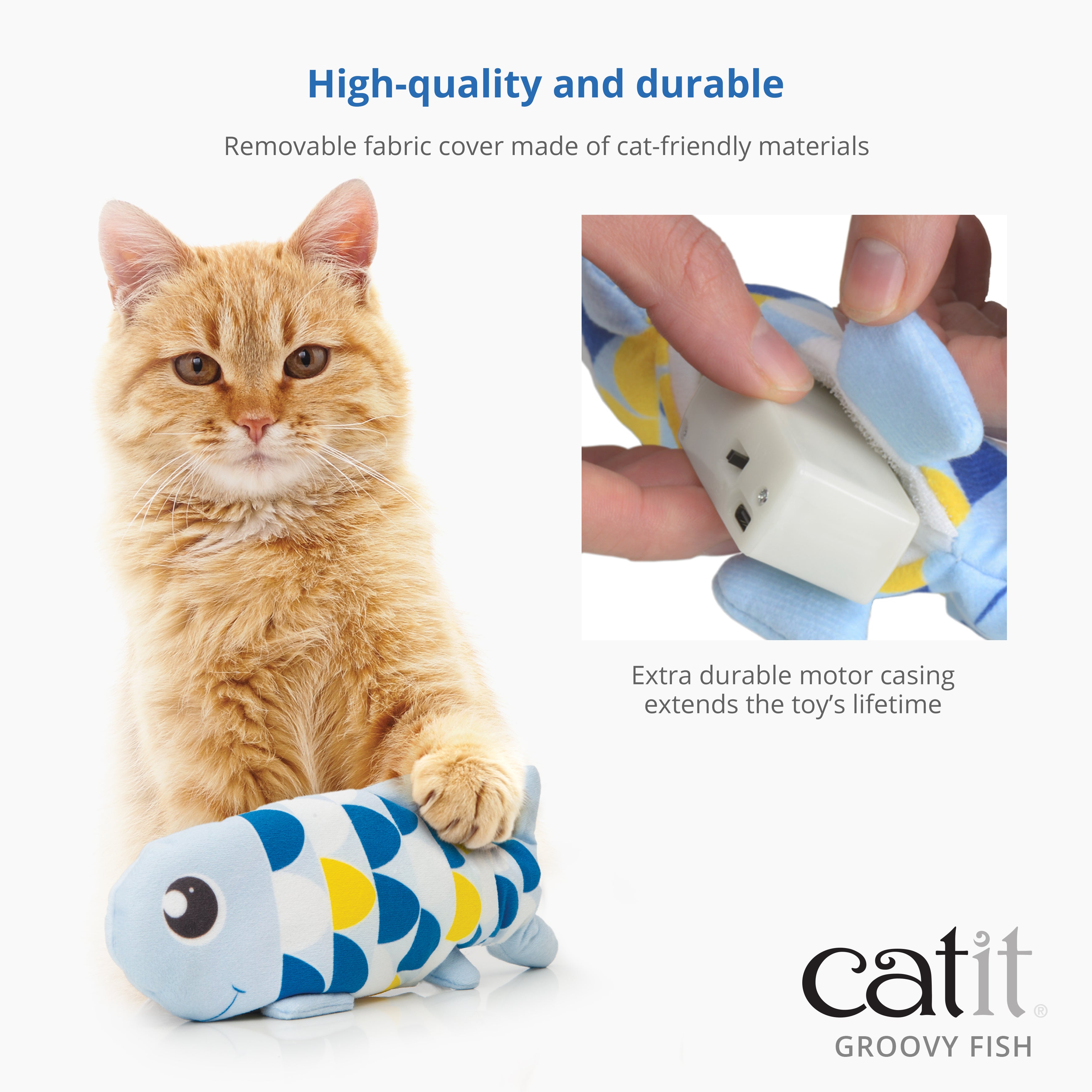 Catit Groovy Fish & Gecko 2-Piece Cat Toy Set