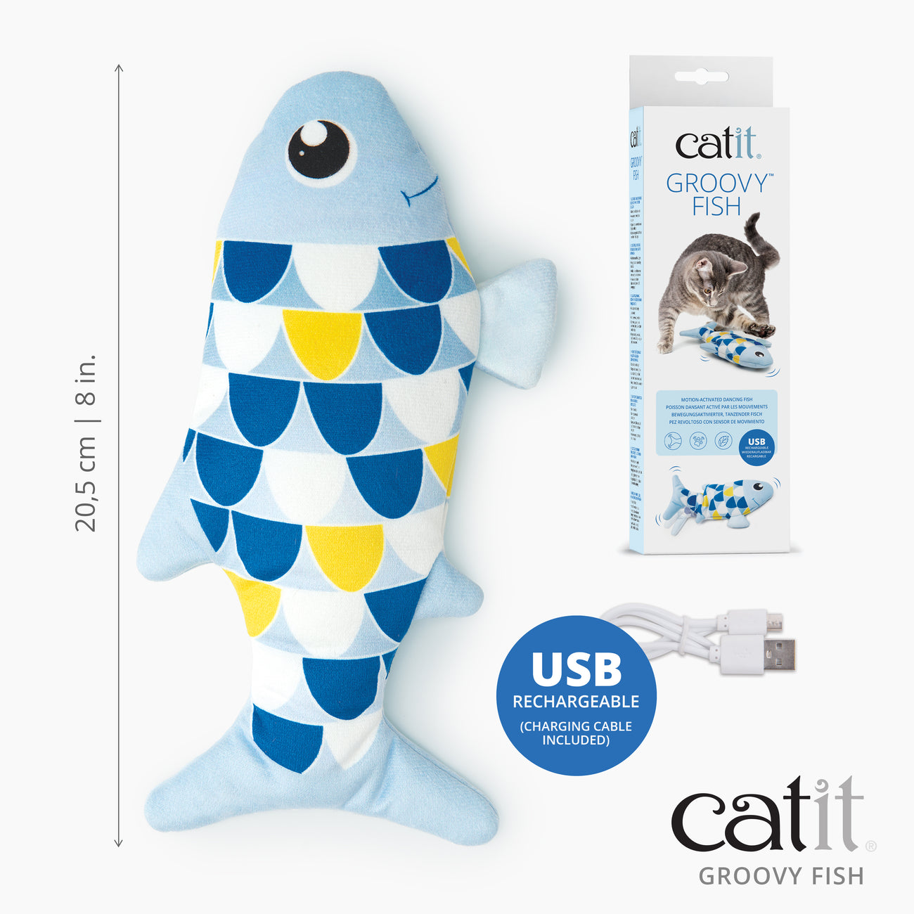 Catit Groovy Fish & Gecko 2-Piece Cat Toy Set