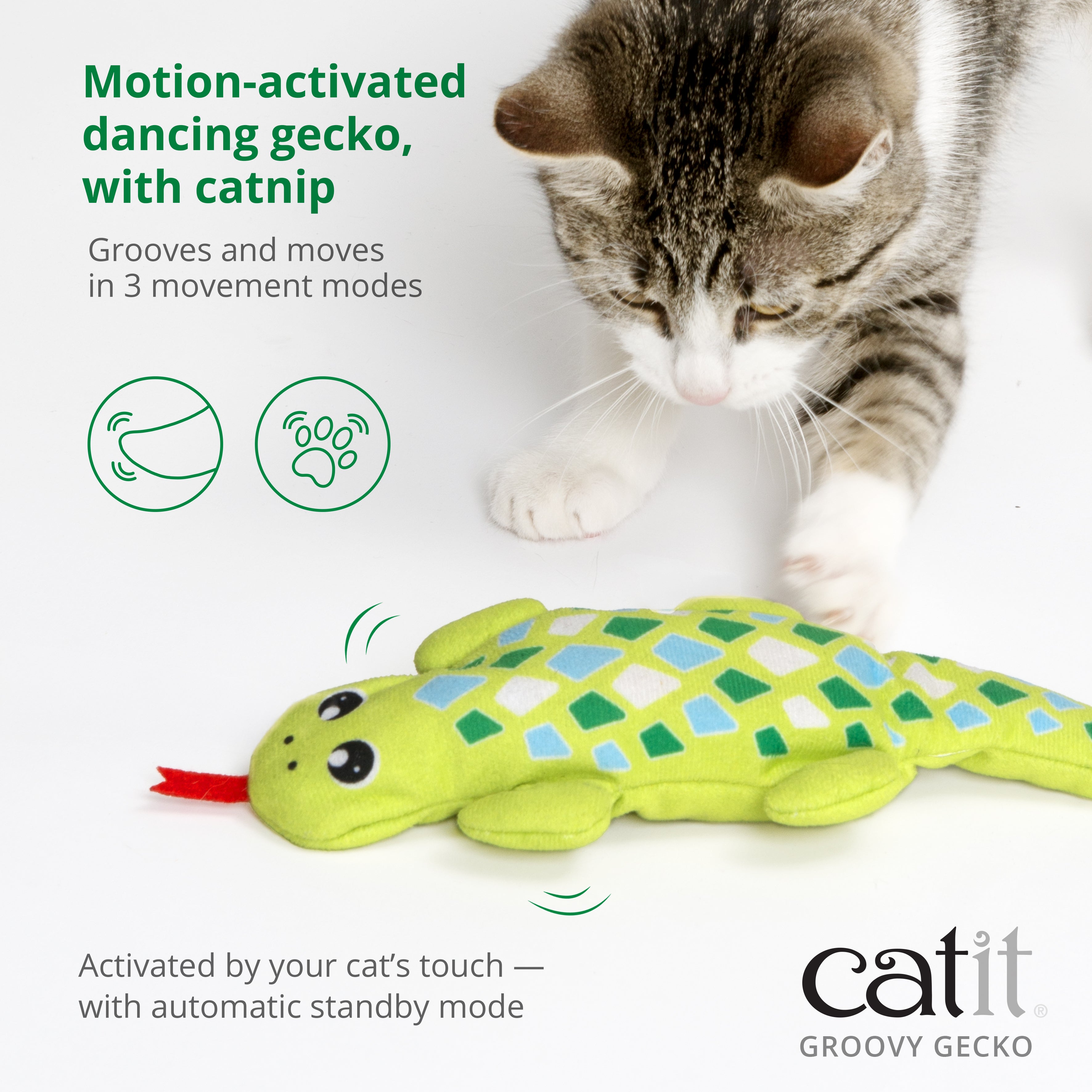 Catit Groovy Fish & Gecko 2-Piece Cat Toy Set