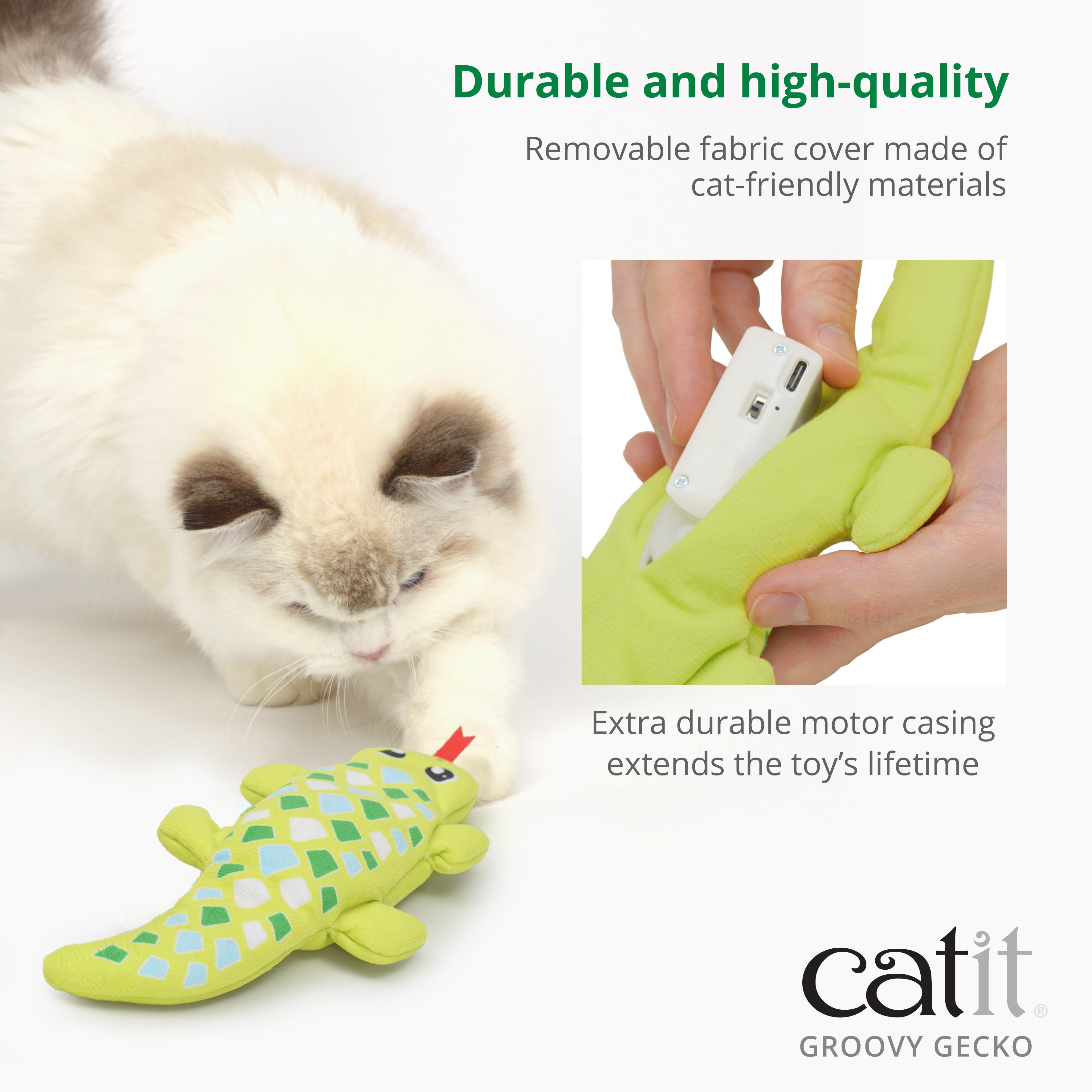 Catit Groovy Fish & Gecko 2-Piece Cat Toy Set
