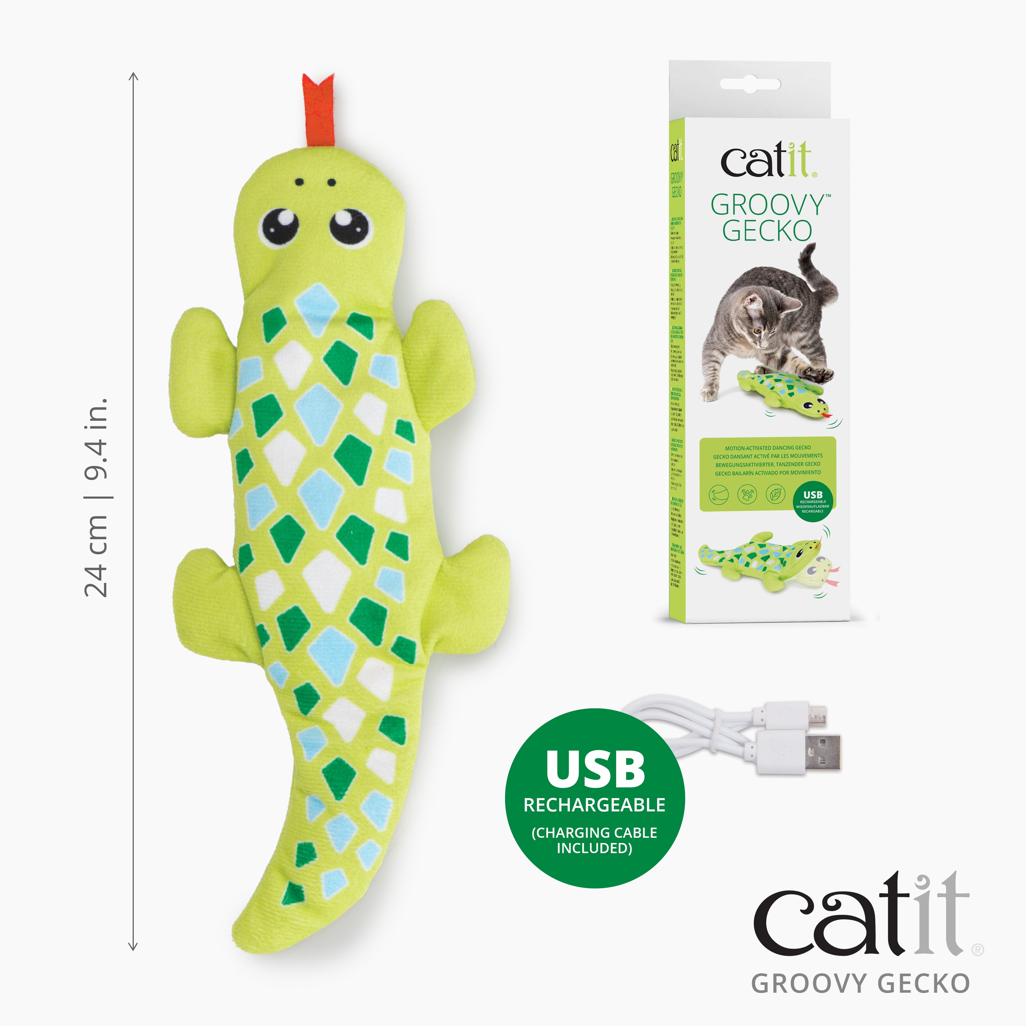 Catit Groovy Fish & Gecko 2-Piece Cat Toy Set