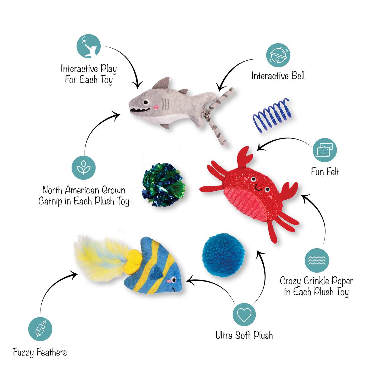 Surf & Soar Cat Toy 8-Pack