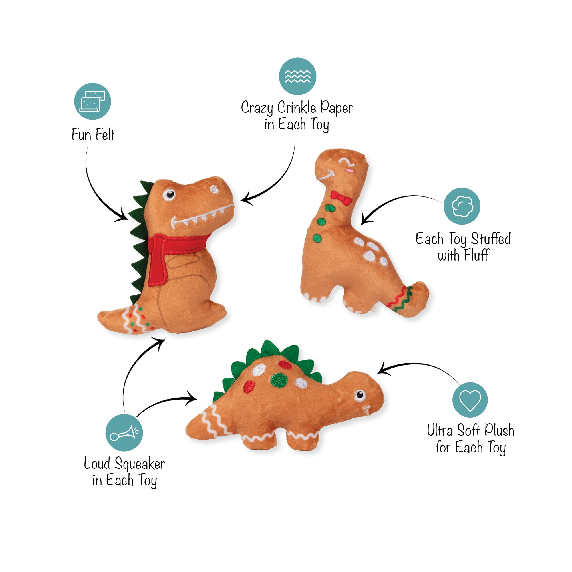 Frosty Friends Mini Winter Dog Toys 8-Pack