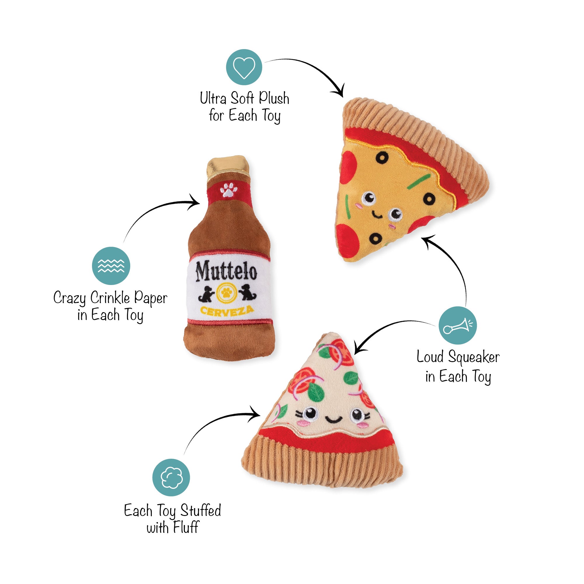 Food Junkie Small Dog 9-Toy Play Set