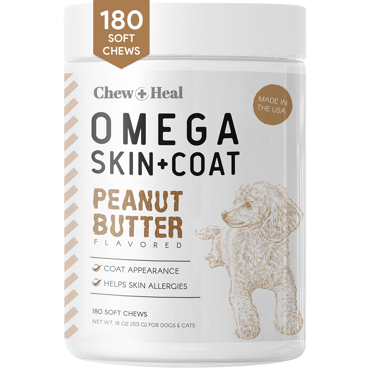 Omega Peanut Butter Skin + Coat Soft Chews