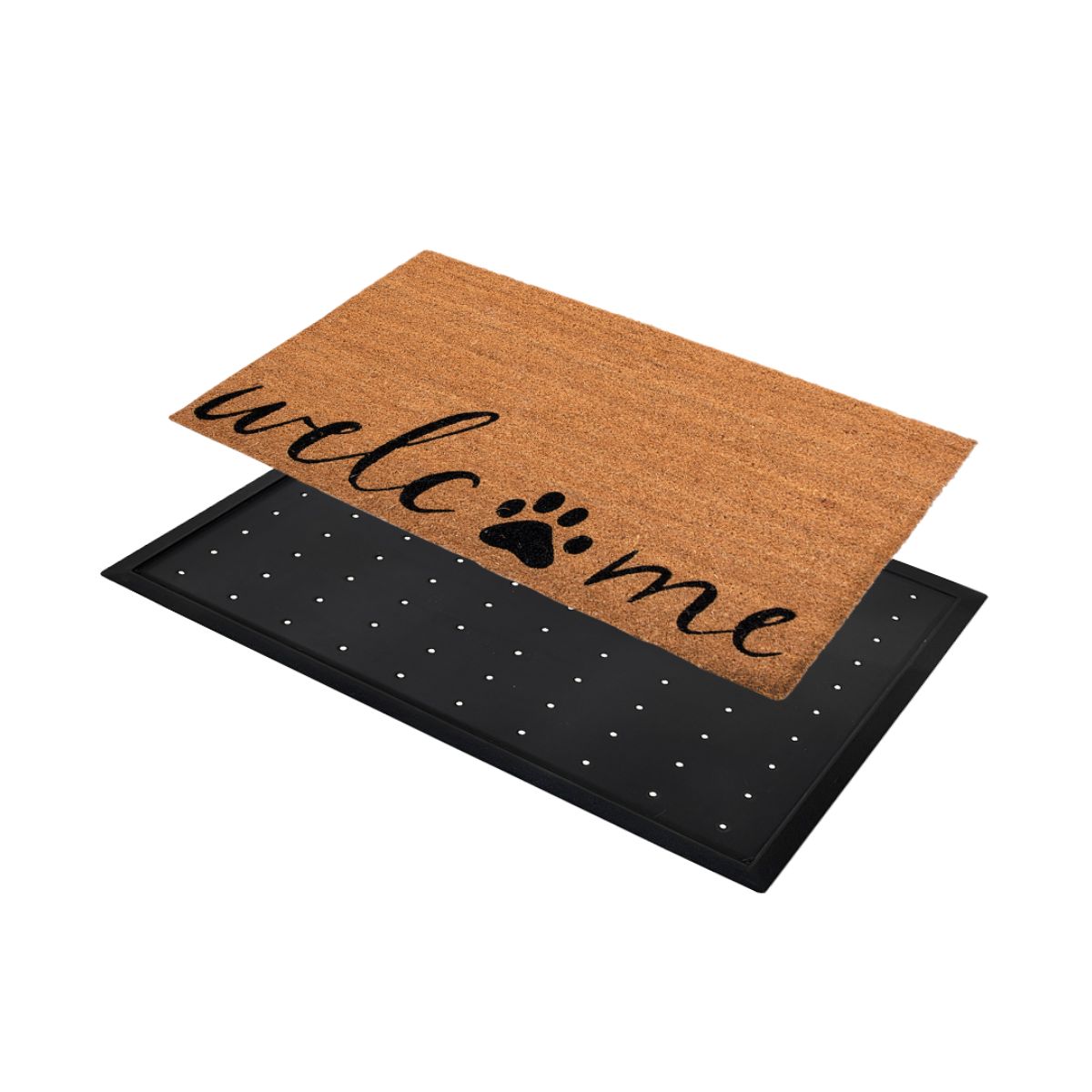 Welcome + Paw Convertible Entrance Doormat Set
