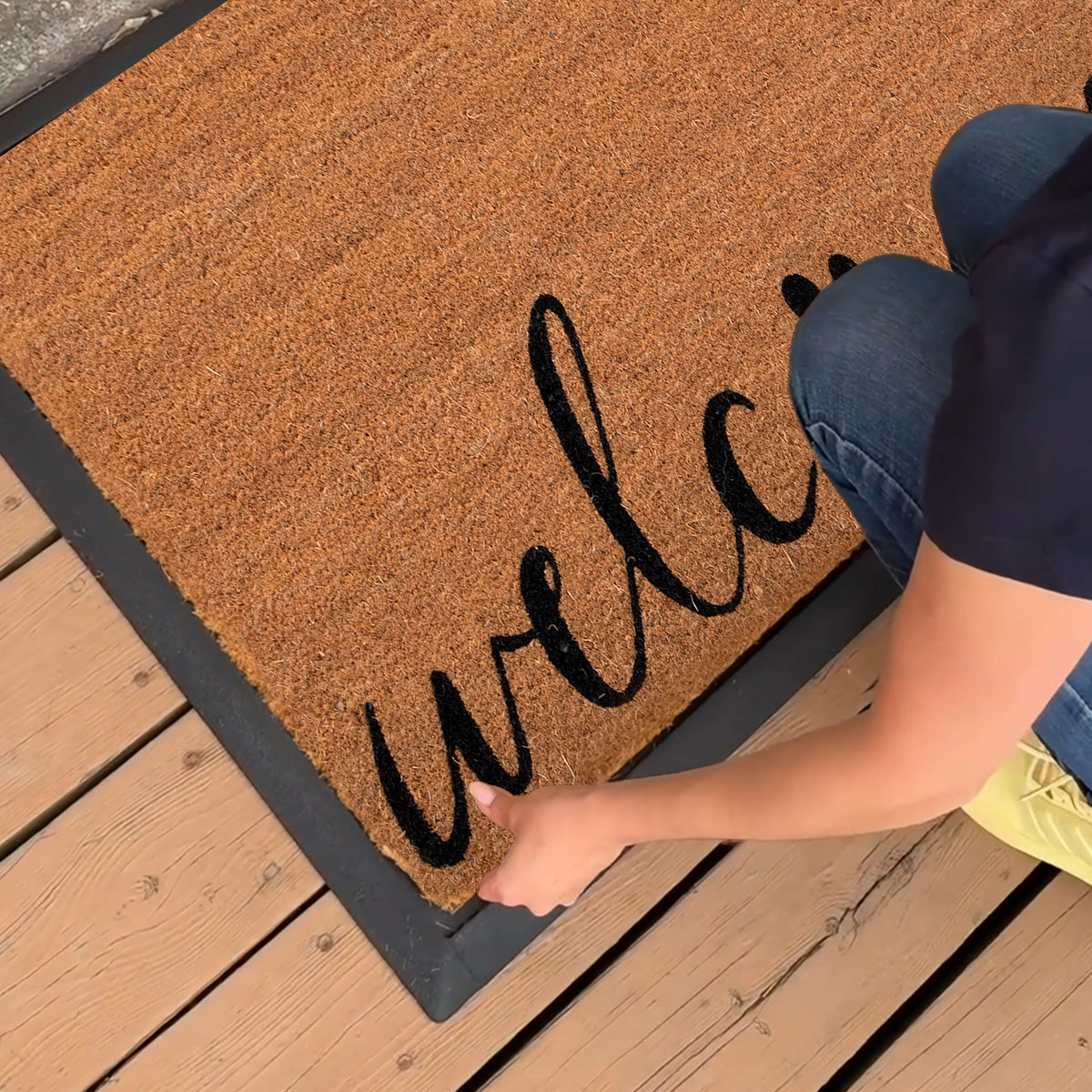 Welcome + Paw Convertible Entrance Doormat Set